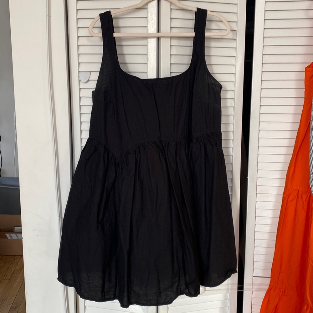 ASOS linen blend shirt black dress